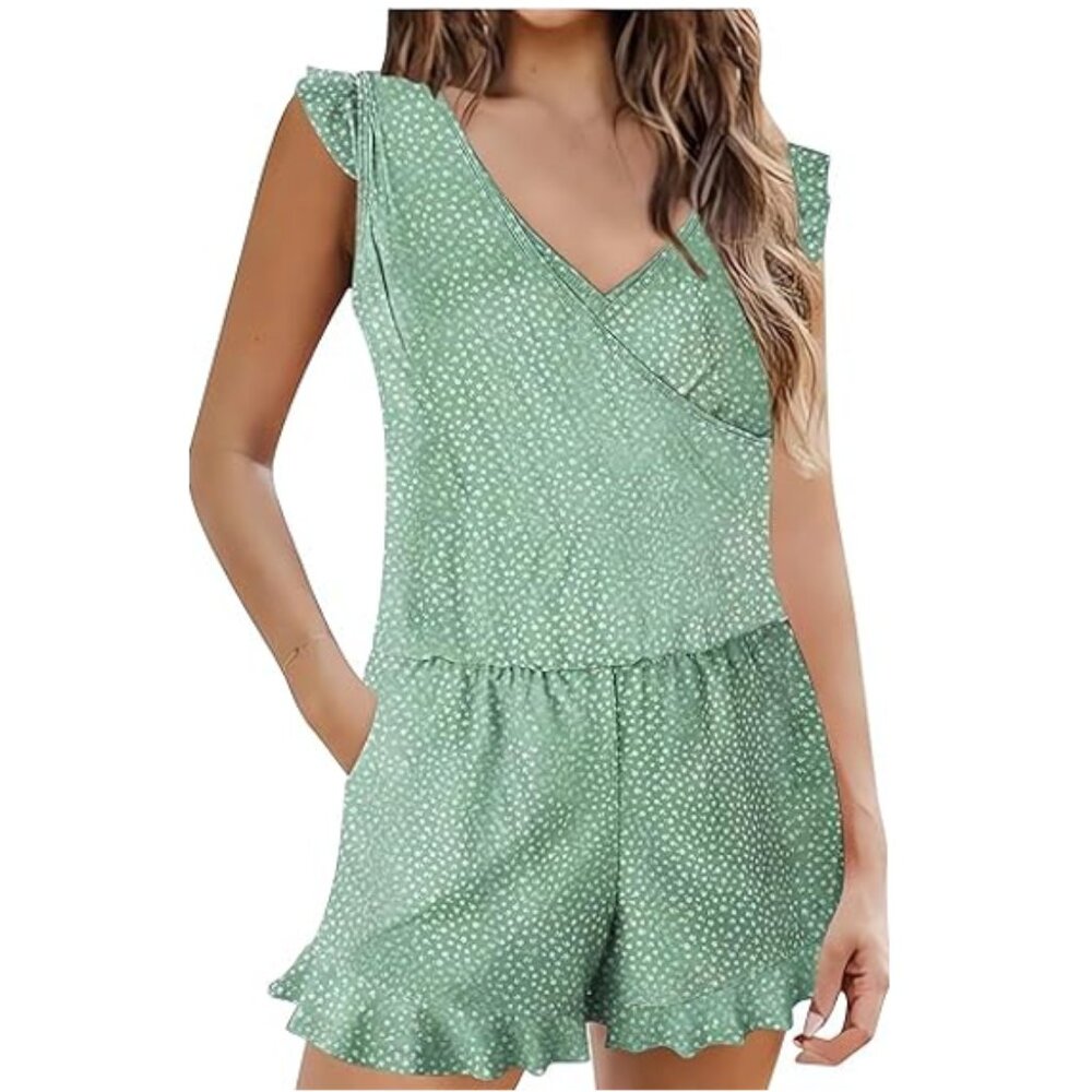 Nursing Swim Romper, Green Polka Dot Women's One Piece Swimsuit, Breastfeeding,